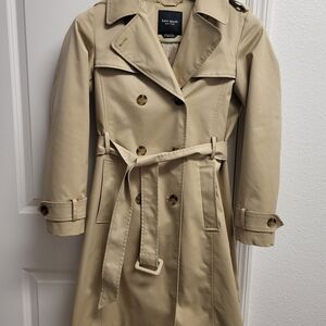 Kate Spade Beige Double-Breasted Trench Coat